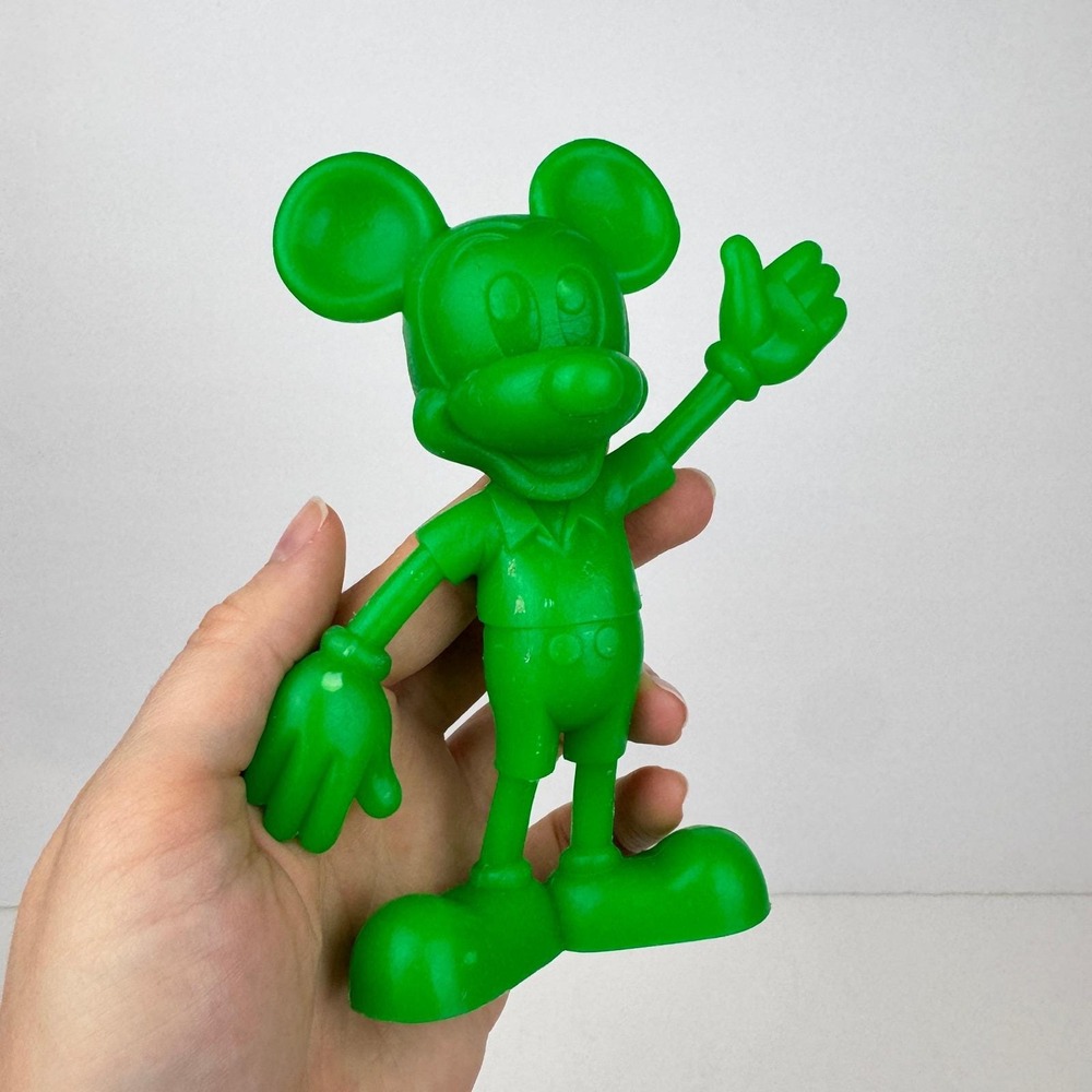 Louis Marx Disney Green Mickey Mouse Standing Wave Plastic Figurine Vintage 1971